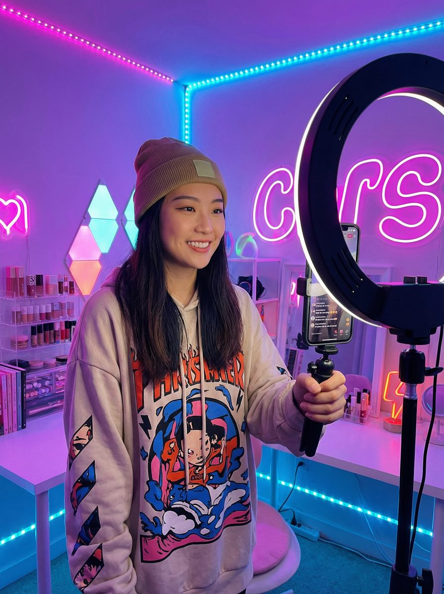 糖心Vlog 美妆博主赛博朋克仿妆视频教程